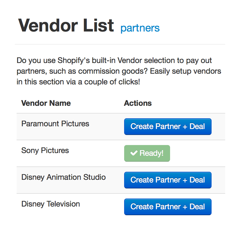 Vendorlist